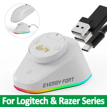 RGB Gaming Mouse Vezeték nélküli Töltő + 2 USB Logitech G403 G502 X Plusz G703 G903 HŐS G PRO X Superlight Hős GPW2 Dokkoló Állomás