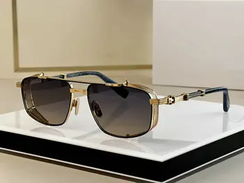 Top luxus férfi szögletes fém keretes napszemüveg márka, design napszemüveg klasszikus fém szemüveg 2023 vezetés napszemüveg