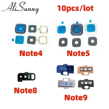 AliSunny 10db Vissza a Kamera Lencséje Keret + Üveg + 3M Matrica Takarja tartó SamSung Note 8 9 4 5 Fix Alkatrészek