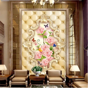 wellyu обои Egyéni háttérkép, 3d falfestmények cucc de parede gyönyörű álom virág, pillangó 3D tornácon, puha táska fal papírokat haza freskó