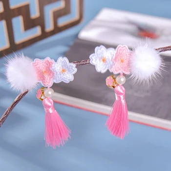 1 pár Hanfu hajcsat Fejdísz Aranyos Kínai Stílusú Tassel Hajtű Gyerekek Teljesítményét Dekoráció Kiegészítők Lány Karácsonyi Ajándék