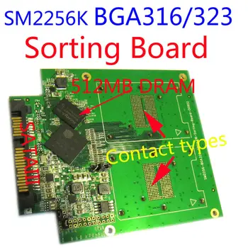SM2256K Válogatás Testület, NAND Flash Törlése ,SortingTesting, BGA316 BGA323 VÁLOGATÁS TESTÜLET, Támogatja, csak a TLC,512 MB DRAM, 3,3 V\1.8 V