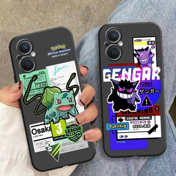Pokemons Pikachus Gengar Aranyos Telefon Esetében Az OPPO find X3 X5 Lite Neo Pro Reno 7 6 5 Pro Lite Z A53 S A74 A72 5G Fekete Borító