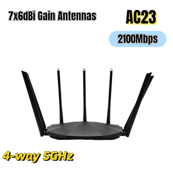 AC23 Vezeték nélküli Router Gigabites Vezeték nélküli Átjátszó WiFi Router Dual-Band 2100M 7x6dBi Antennával Szélesebb Lefedettség Office Home