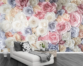 Beibehang Egyéni háttérkép, 3D TV háttér falak, kézzel festett virágok, kerti rózsa nappali, hálószoba hátteret, 3d háttérkép