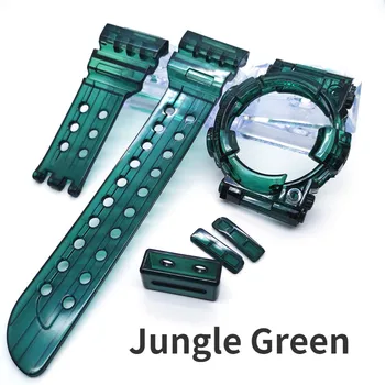 a GWF-1000 Pánt Gumi Watchband Jég Vörös-Fekete Áttetsző Szilikon Óra Zenekarok burkolata Vízálló Sport Watchbands