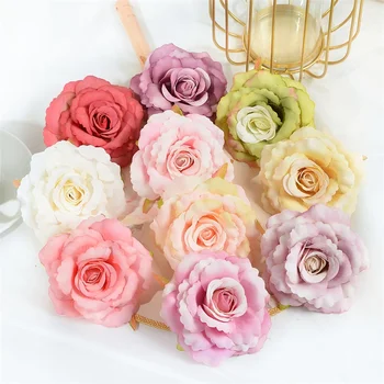 15 DB 8cm Silkl Rose Mesterséges Virág irány Haza Esküvő Party Dekoráció Scrapbooking Valentin Nap Hamis Virágk Fal