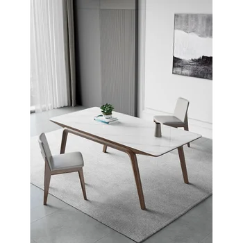 Márvány Luxus Étkező Asztal Amerikai Étkező Asztal, Téglalap Alakú Asztal, Egyszerű, Tiszta, Modern Design, Nappali Bútorok