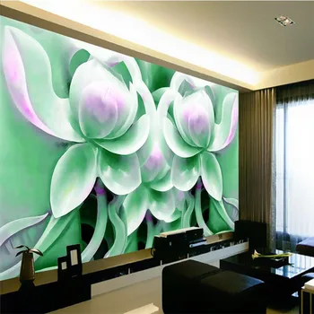 beibehang Nagy Festmény lakberendezés Megkönnyebbülés zöld virágok Hotel Háttér a Modern Freskó Nappali De Olyan 3d Háttérkép