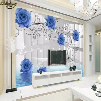 beibehang 3d térhatású fotó falfestmények háttérkép Egyéni HD freskó kék virág eladni limew európa cucc de parede 3D tapéta
