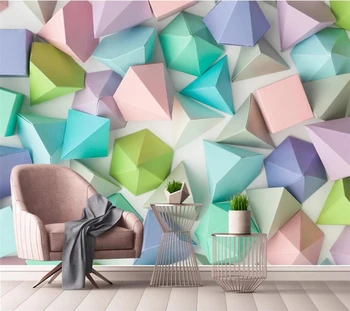 wellyu Egyéni nagyszabású falfestmény, 3D háttérkép Skandináv minimalista geometriai minta TV háttérképet 3d freskó Cucc de olyan