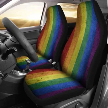LMBT Büszkeség Szerelmeseinek Szomorú Zászló Autó üléshuzatok,2 darabos Csomag Egyetemes Első Ülés védőburkolat