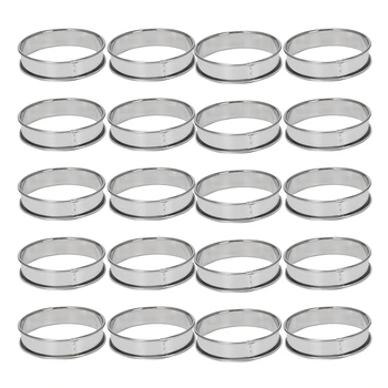 4 Inch Muffin Gyűrűk Teasütemény Gyűrű, Készlet 50 Rozsdamentes Acél Muffin Gyűrűk Formák Dupla Hengerelt Fanyar Gyűrű Kerek, Fanyar Gyűrű