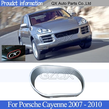 CAPQX Hátsó kipufogócső Keret Fedezi A Porsche Cayenne 2007 - 2010 Chrome Farok Torkát Dekor Panel Motorháztető Védő Fedél Köret