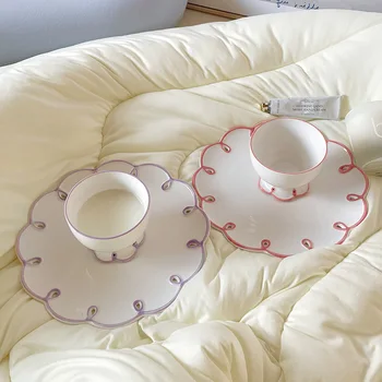 Virág Design Európai porcelán Kávé Set Top Minőségű Porcelán kávés csészét Luxus Ajándékok Gyöngy Máz