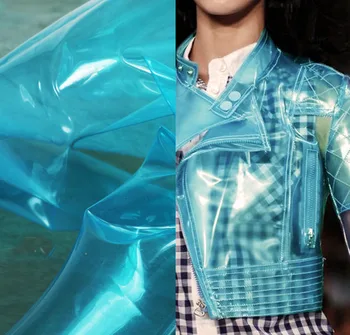 Átlátszó tpu világos kék tükör felület környezetvédelmi bőr, PVC új anyag szövet ruha