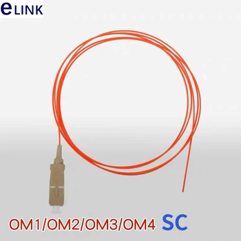 50pcs SC optikai copfos 0.9 mm OM1 OM2 OM3 OM4 1m 1,5 m-optikai pigtail narancs aqua piros kábel 50/125 ingyenes Szállítási ftthELINK