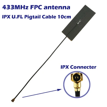 433MHz FPC 5dbi Antenna Nyereség 2db/Sok IPX Aljzatához Pigtail Kábel Ragasztószalag Mount Ellenőrző Biztonsági Rendszer NbIot Lorawan