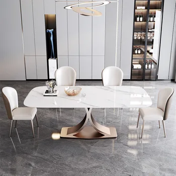 Lap étkezési tableItalian fény luxus designer szálloda haza kis lakás modern, egyszerű téglalap alakú asztal, meg a szék comb