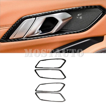 BMW 3-as Sorozat G20-G28 Puha Szénszálas Autó Belső Kilincs Keret Berendezés Fedelét 2019-2022 4db （2 Szín）