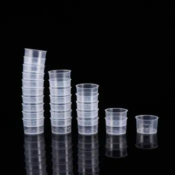 100 10ml Eldobható Mérési Csésze Megvastagodott, Átlátszó Műanyag Folyékony térfogatmérés Csésze