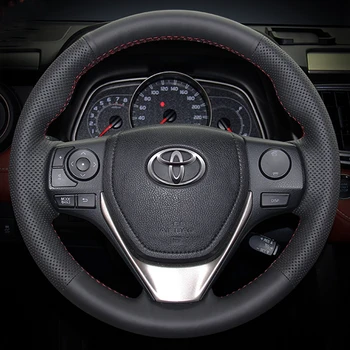 Testre Mikroszálas Bőr Autó Kormánykerék Fedezni Toyota RAV4 2013-2018 Toyota Corolla 2014-2017 Auris 2013-2016