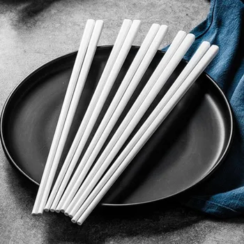 10Pairs Fehér Porcelán Evőpálcika Nem Penészes, Őszi Ellenálló Thermostability Élelmiszer-Egészségügyi Chop Stick Konyhai Edények