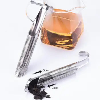 Gyakorlati teaszűrő Újrafelhasználható Tea Levél Szűrő hőálló Szivárgó Cső Alakú, Lógó teaszűrő Diffúzor
