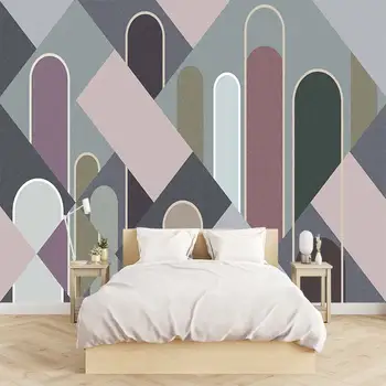 Modern, egyszerű, luxus absztrakt geometriai vonalak 3D-s nappali, hálószoba, egyedi öntapadós tapéta freskó