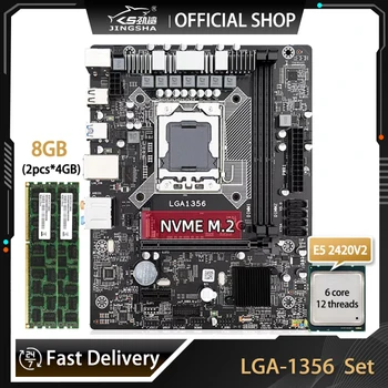 LGA1356 Kit Alaplap Combo Xeon E5 2420 V2 CPU 2*4 GB=8GB DDR3 Ram 1333MHz ECC REG PC3 Kit NVME M. 2 Alaplapja