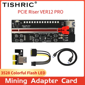 TISHRIC Új PCIE Kelő 012 PRO Színes Fény Grafikus bővítőkártya PCI Adapter-E a PCI Express 16X Kelő A Bitcoin GPU-Bányászat