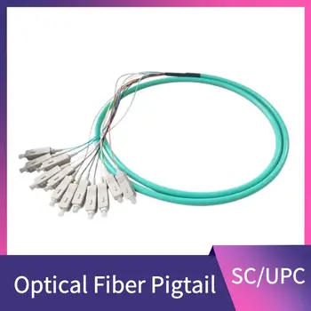 Ingyenes Szállítás 12 Szálak Pigtail SC /UPC Multimódusú 50/125 OM3 Csapat 12 Core Optikai Pigtail - 0.9 mm-es PVC-burkolat