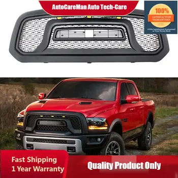 Alkalmas 2014-2018 Dodge Ram 1500 Lázadó Stílus Hűtőmaszk W/Fény&Levelek