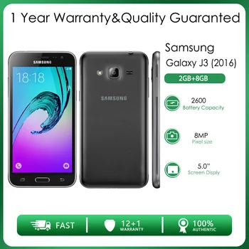 Eredeti Kártyafüggetlen Samsung Galaxy J3 (2016) 4G Quad-core 2 Sim-kártya-2 GB RAM, 8 GB ROM, 8 MEGAPIXELES 5.0