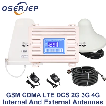 LCD Kijelző CDMA 850 DCS 1800 mhz-es kétsávos GSM Átjátszó 2G 3G 4G LTE Telefon Erősítő Erősítő +LPDA /Panel Antenna