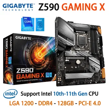 Socket LGA 1200 GIGABYTE Z590 SZERENCSEJÁTÉK-X Alaplap DDR4 Támogatás 10 11 Gen CPU PCI-E 4.0 128GB Asztali Intel Alaplap Z590