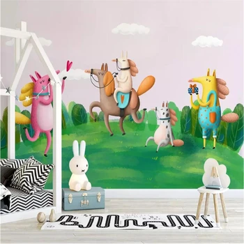 wellyu cucc de parede saját háttérképet Skandináv minimalista rajzfilm állat gyermekek háza háttér tapéta freskó tapeta