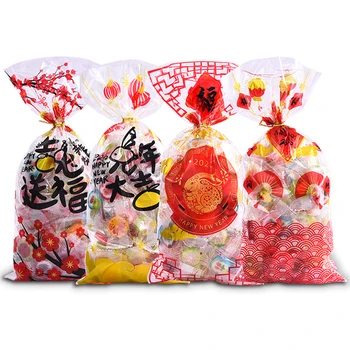 Kínai Nyúl Új Év Candy Zsák Műanyag OPP Ajándék Táska Átlátszó Celofán zacskó 2023 Új Év Cookie-k Csomagolás Dekoráció