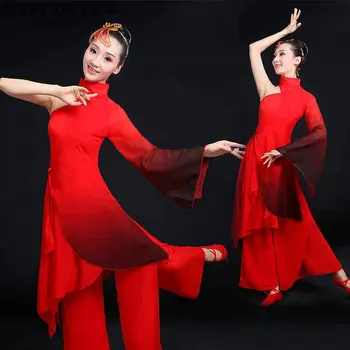 Színpadi tánc viselni Kínai népi tánc, jelmez, ruha nemzeti ősi rajongó tánc hagyományos Kínai tánc, jelmez KK1964