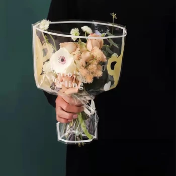 30DB Szín Medvék Több Virág Csomagolás Zsák Csokor vízálló Egyszerű Műanyag Csomagolás Gyermekek Nap Aranyos Rajzfilm Ajándék Táska
