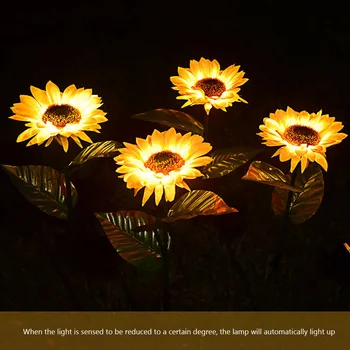 LED Napraforgó Kerti Hangulat Lámpa Vízálló Napenergia Dekoratív Út Táj Fények Tartós, Könnyű Telepítés az Udvaron