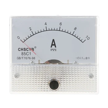 0-10A Analóg Dc Aktuális Panel Méter Amperemeter Téglalapban Érzékelő