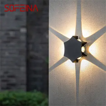 SOFEINA Kreatív Kültéri Fali Lámpatestek Modern Fekete Vízálló LED Egyszerű Lámpa Haza Veranda, Erkély Villa
