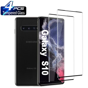 1/4db 3D Edzett Üveg Samsung Galaxy S10 SM-G973 SM-G977 Ujjlenyomat Ívelt Anti Karcolás Képernyő Védő Üveg Film