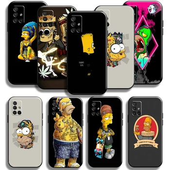 Vicces, Aranyos Simpsons Család Telefon tok Samsung Galaxy a51-es a51-es 5G Ütésálló Teljes Védelem Folyékony Szilikon Esetekben Carcasa
