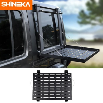 SHINEKA Autó Hátsó Ajtó ablaküveg Páncél Védő Keretek Összecsukható Asztal Jeep Wrangler JL 2018-2023 Külső Tartozékok