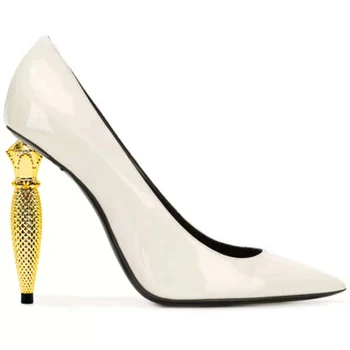 Szexi Arany Metál Sarkú Sekély Hegyes elegáns stiletto Szivattyúk a nők lakodalom cipő Luxus designer cipő
