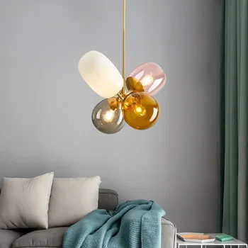 Modern, Macaron, Színes Medál Lámpa Léggömb Üveg Csillár Belső LED Nappali Konyha Gyermekek Hálószoba Kávézó Lámpa