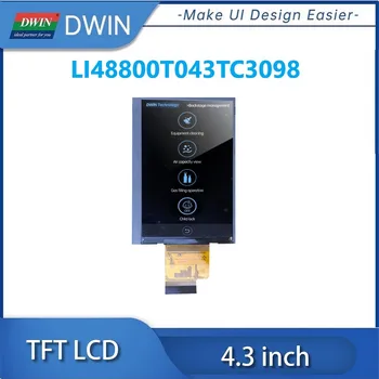 DWIN 4.3 Hüvelykes IPS 480x800 TFT LCD Modul 300nit RGB 24bit A Rezisztív Érintőképernyős LI48800T043TC3098