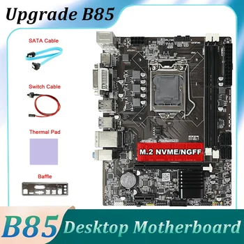 B85 Alaplap Játék Alaplap +SATA Kábel+Kapcsoló Kábel+Terelő+Thermal Pad LGA1150 DDR3 M. 2 NVME DVI-VGA HD 4. 1150 CPU
